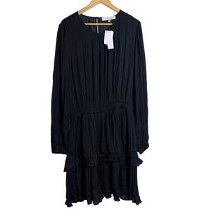 New Socialite Curve Black Long Sleeve‎ Tiered Dress